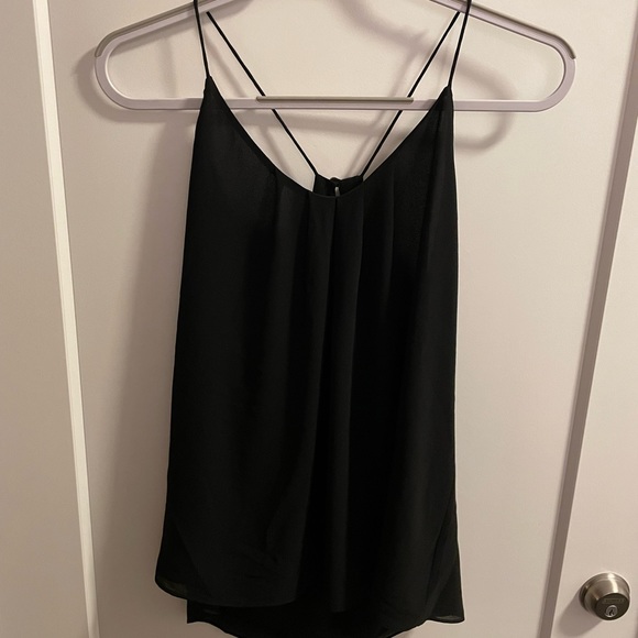 Naked Zebra Tops - NWOT Black Chiffon Spaghetti Strap Tank